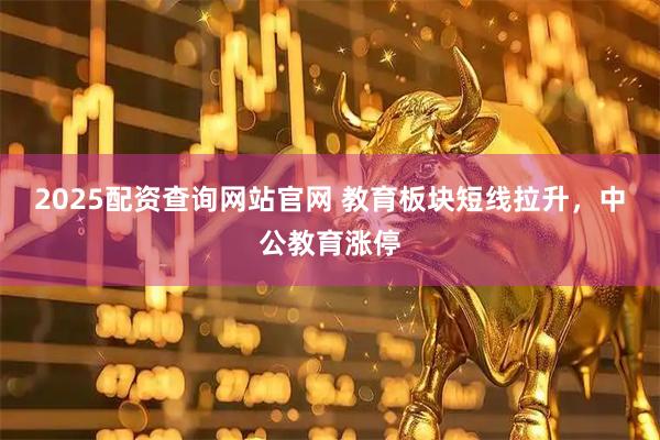 2025配资查询网站官网 教育板块短线拉升，中公教育涨停