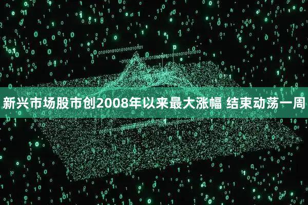 新兴市场股市创2008年以来最大涨幅 结束动荡一周